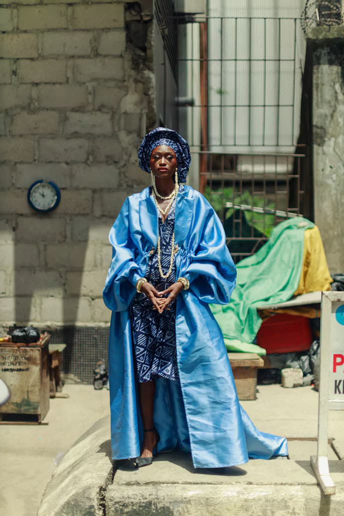 Grand Boubou Femme Bazin & Foulard Assorti